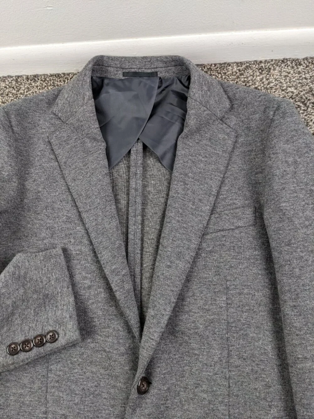 2021 J Crew Knit Blazer Sport Coat Wool Blend Unstructured Gray Mens Small AX264